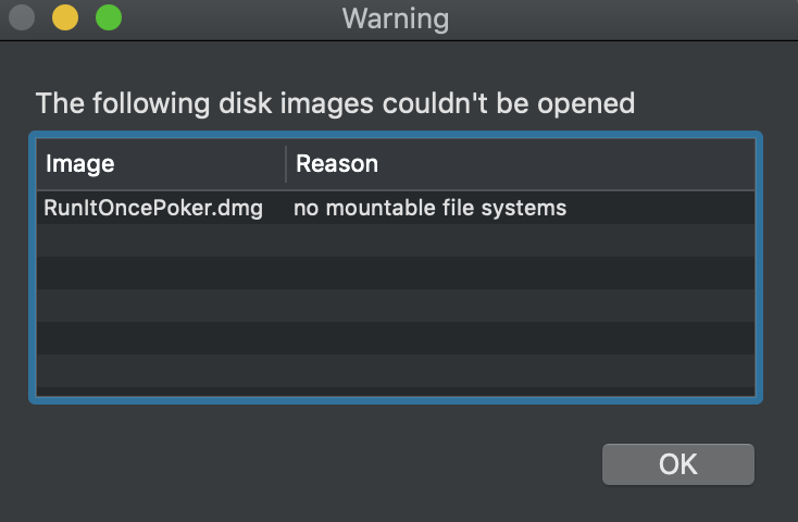No mountable file systems mac